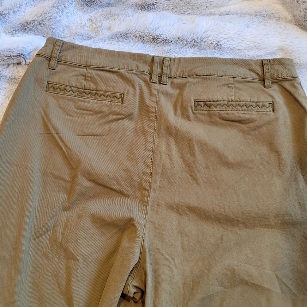 Garnet Hill organic cotton chino wide leg, brown/camel size 14 - Picture 5 of 12